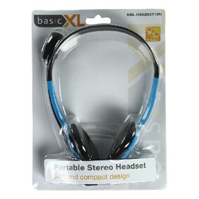 BasicXL | Headset On-Ear 2x 3.5 mm Ingebouwde Microfoon 2.0 m Blauw
