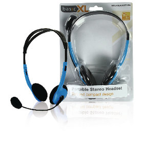 BasicXL | Headset On-Ear 2x 3.5 mm Ingebouwde Microfoon 2.0 m Blauw