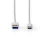 USB 3.1 Cable | USB-C Male - A Male | 2.0 m | White