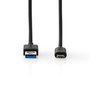 USB 3.1 Cable (Gen2) | USB-C Male - A Male | 1.0 m | Zwart